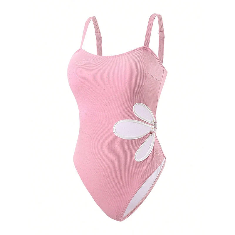 Damen Einteiliger Badeanzug mit elegantem Design und dekorativem Akzent Drune