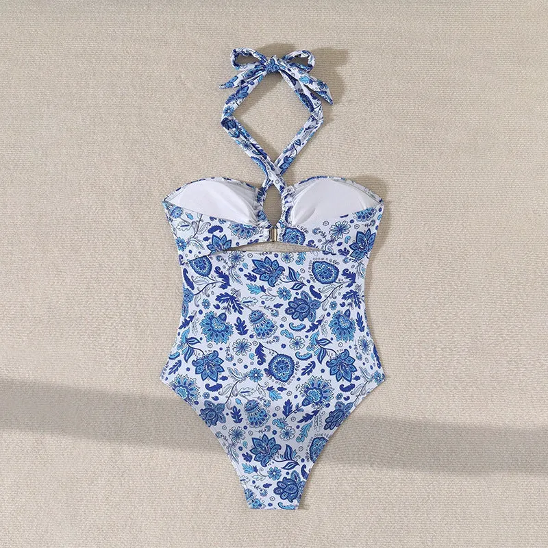 Damen Einteiler Badeanzug mit raffinierten Cut-Outs und modischem Halterdesign Drune