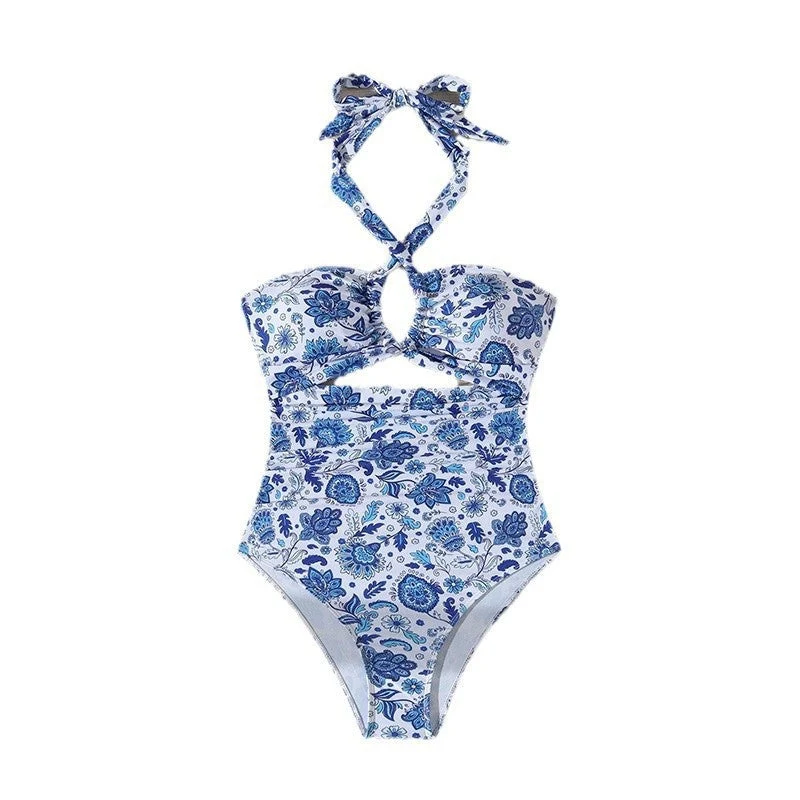 Damen Einteiler Badeanzug mit raffinierten Cut-Outs und modischem Halterdesign Drune