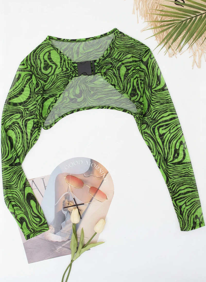 Damen Einteiler Badeanzug mit modischem Cut-Out und langen Ärmeln Drune