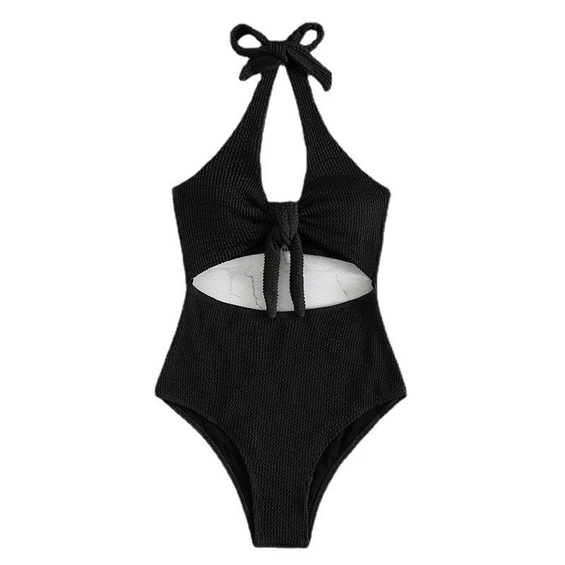 Damen Einteiler Badeanzug mit modernes Wickeldetail und figurbetontem Schnitt Drune