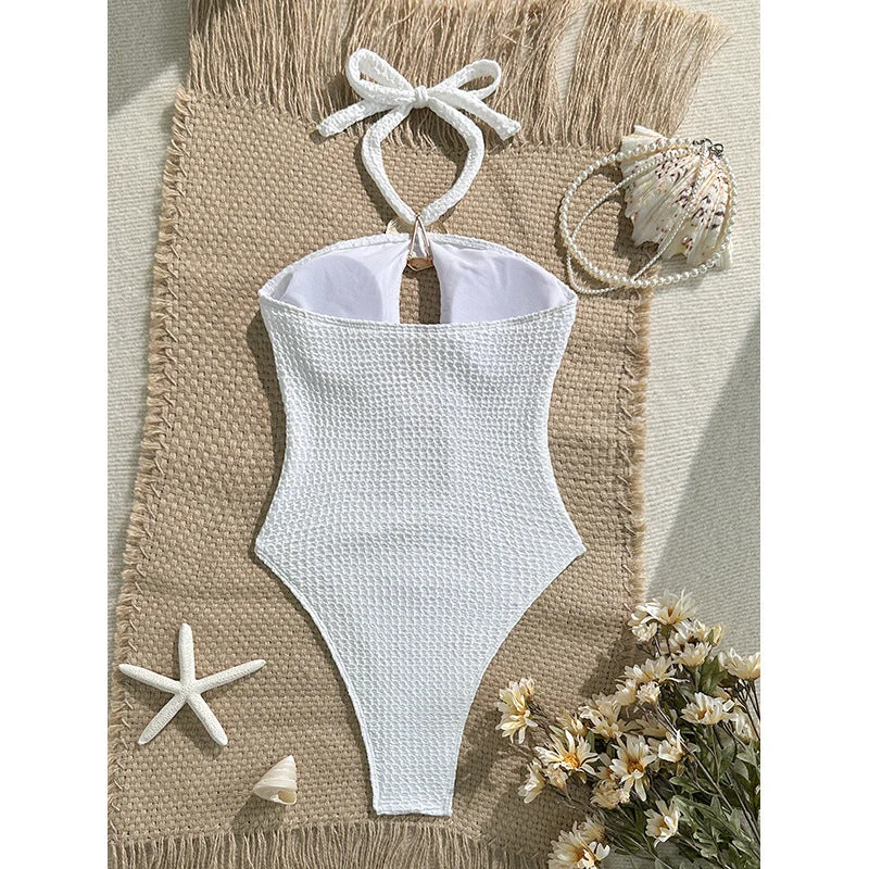 Damen Einteiler-Badeanzug mit elegantem Wickel-Detail und modischen Cut-Outs Drune