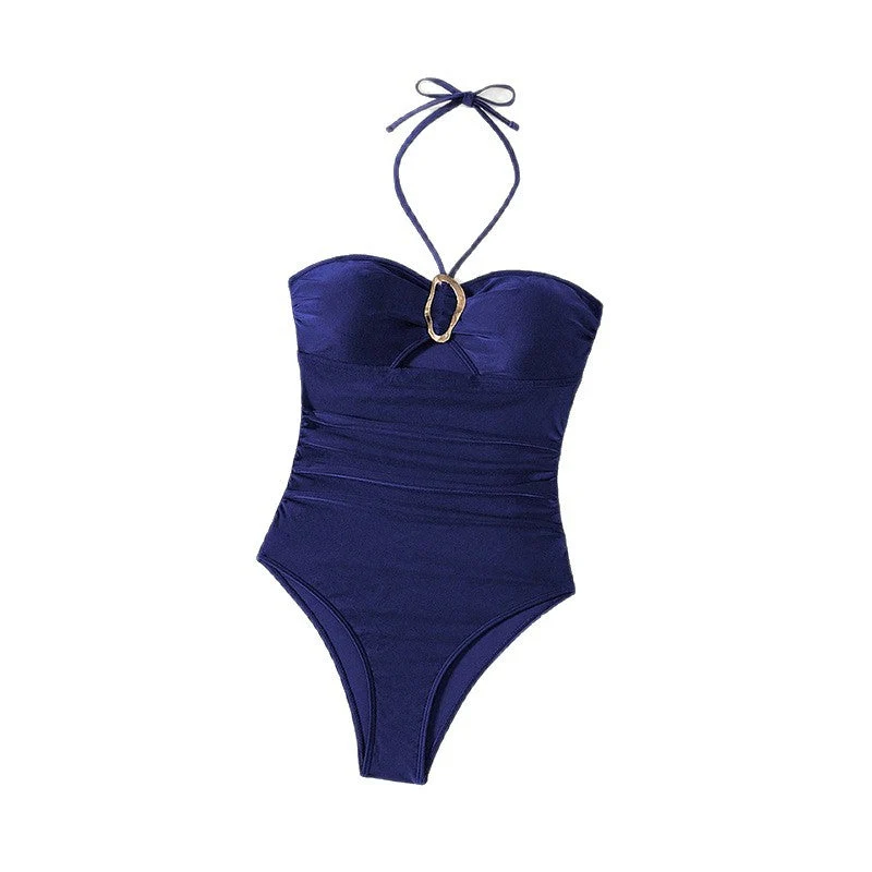 Damen Einteiler Badeanzug mit dekorativem Cut-Out und schmalen Trägern Drune