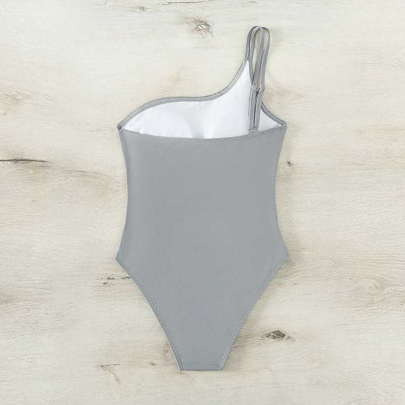 Damen Einteiler Badeanzug mit asymmetrischem Schnitt und modischem Cut-Out Drune