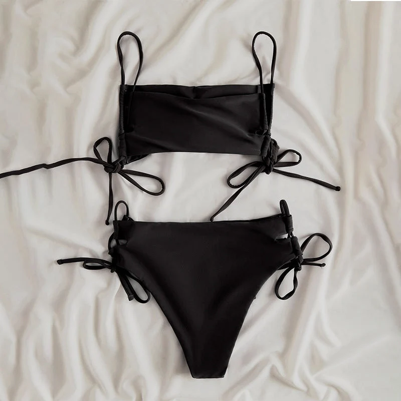 Damen Crop-Top mit verstellbaren Schleifen Drune
