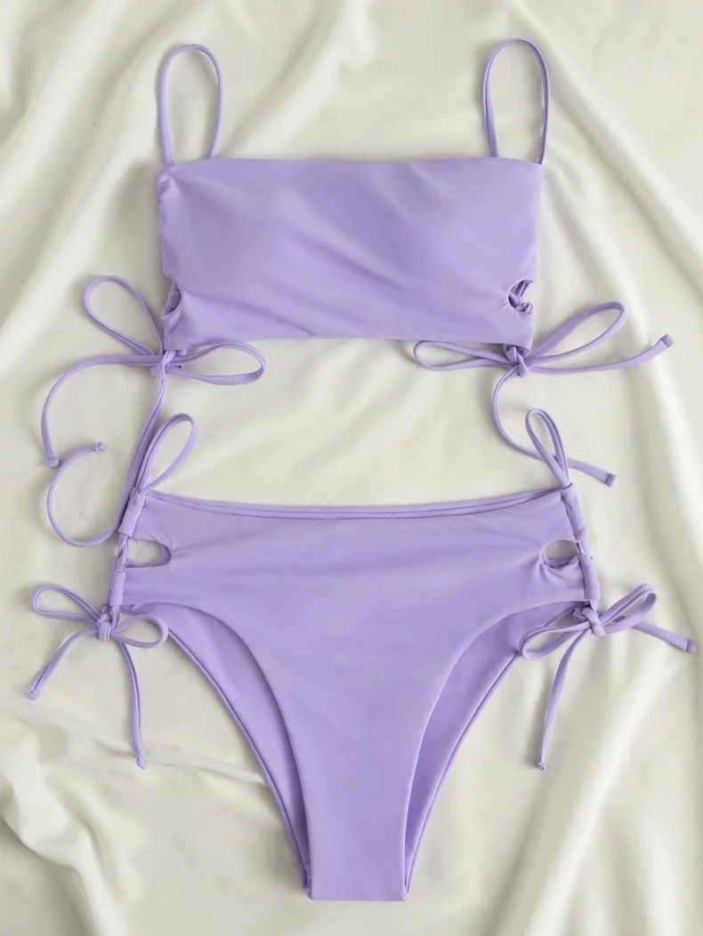 Damen Crop-Top mit verstellbaren Schleifen Drune