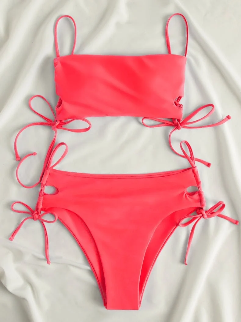 Damen Crop-Top mit verstellbaren Schleifen Drune