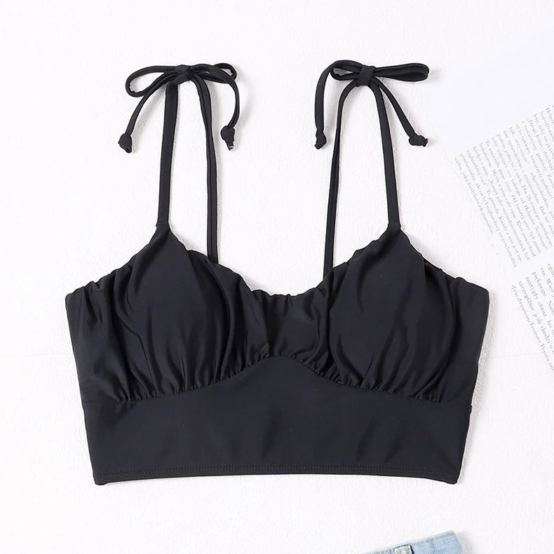 Damen Crop-Top Bikinioberteil mit verstellbaren Trägern und sportlichem Design Drune
