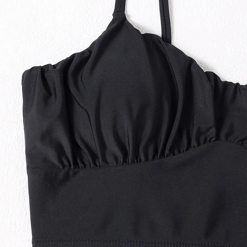 Damen Crop-Top Bikinioberteil mit verstellbaren Trägern und sportlichem Design Drune