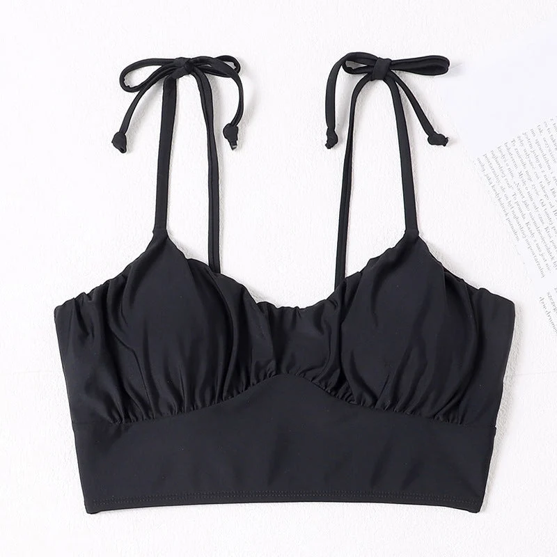 Damen Crop-Top Bikinioberteil mit verstellbaren Trägern und sportlichem Design Drune