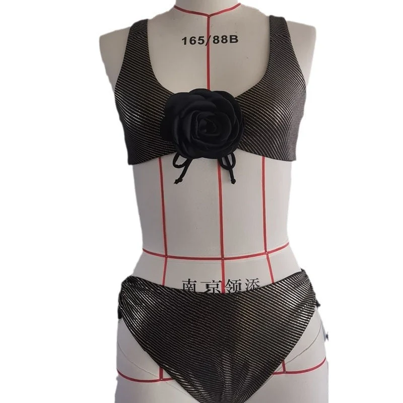 Damen Bikiniset mit Blumenapplikation und sportlichem Schnitt Drune