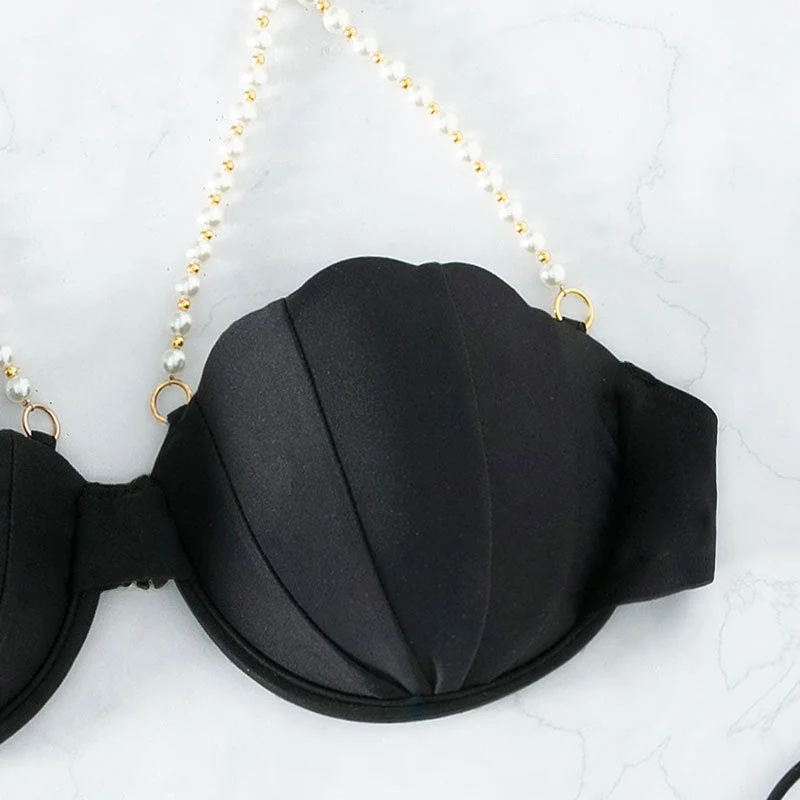 Damen Bikinioberteil mit eleganten Muschel-Details und verstellbaren Trägern Drune