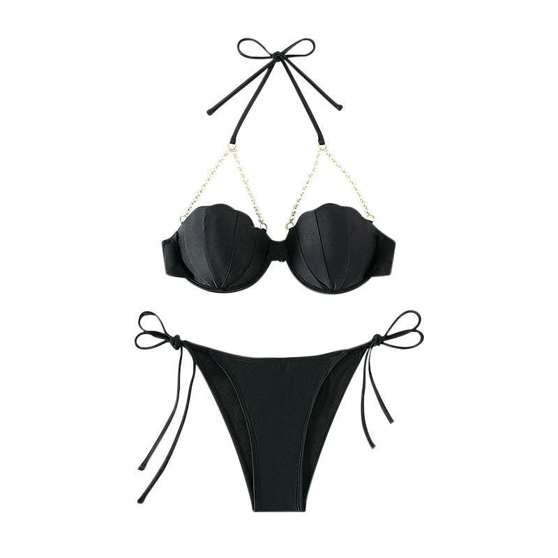 Damen Bikinioberteil mit eleganten Muschel-Details und verstellbaren Trägern Drune