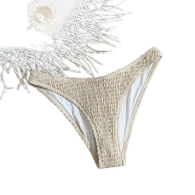 Damen Bikinihöschen mit elastischem Rüschendesign und hohem Beinausschnitt Drune