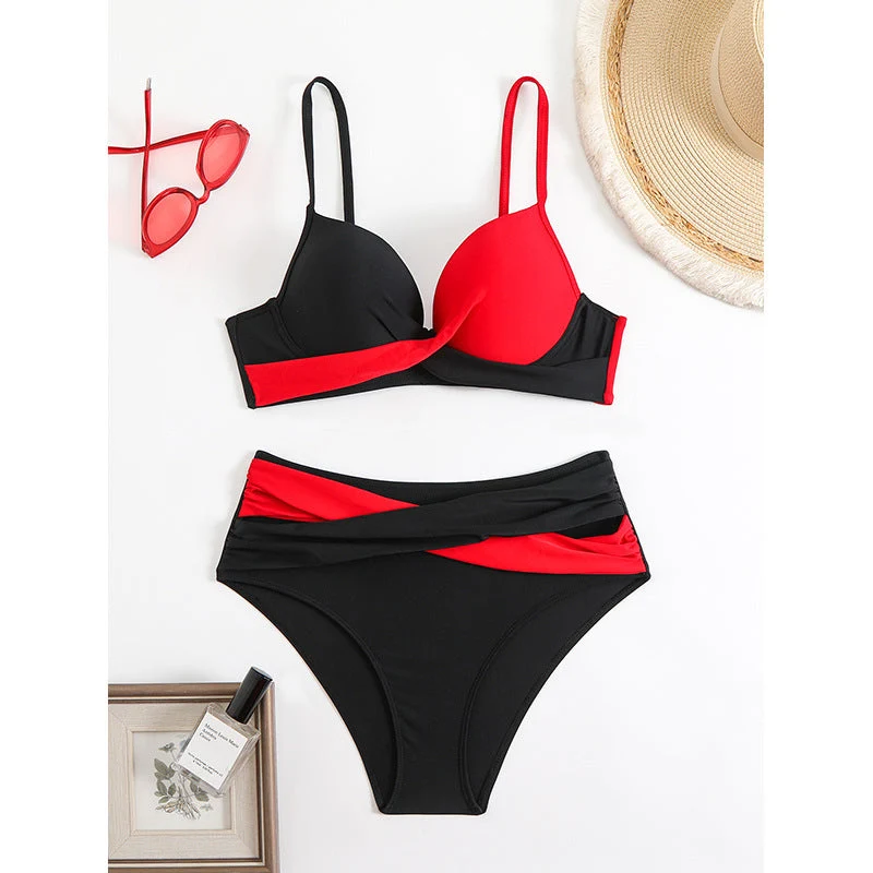 Damen Bikini Set mit verstellbaren Trägern und trendigem Pünktchenmuster Drune