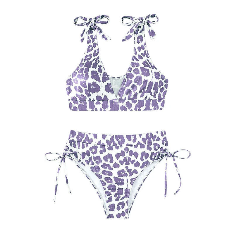 Damen Bikini-Set mit verstellbaren Trägern und hohem Bund Drune