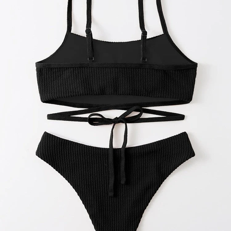 Damen Bikini-Set mit verstellbaren Trägern und modischem Wickeldetail Drune