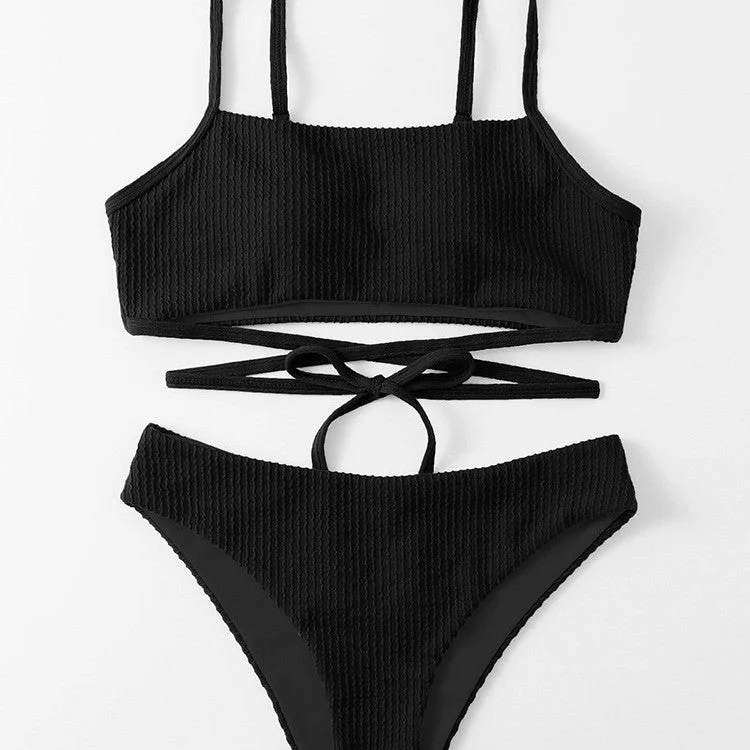 Damen Bikini-Set mit verstellbaren Trägern und modischem Wickeldetail Drune