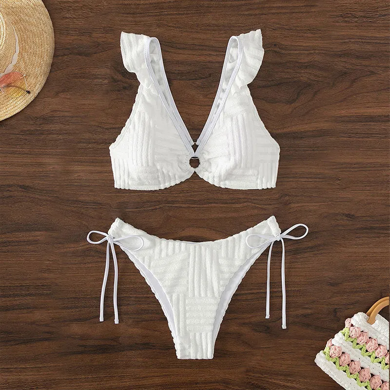Damen Bikini-Set mit verstellbaren Trägern und frilly Details Drune