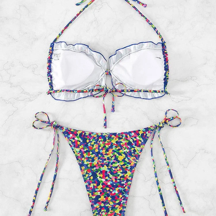 Damen Bikini-Set mit verstellbaren Trägern und hohem Beinausschnitt Drune