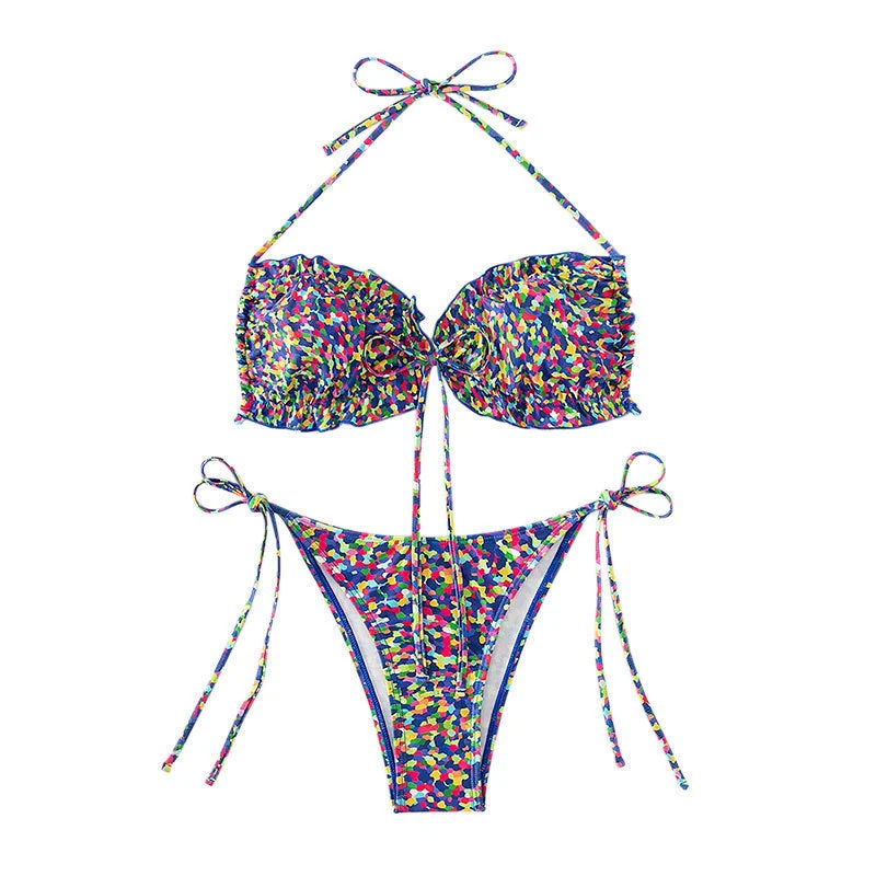 Damen Bikini-Set mit verstellbaren Trägern und hohem Beinausschnitt Drune