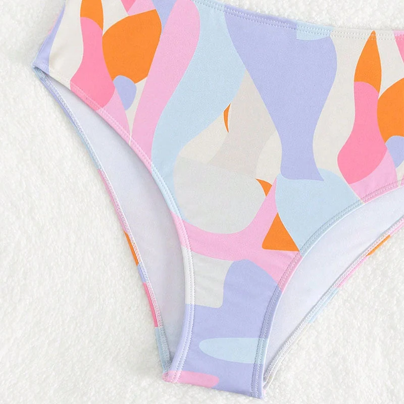 Damen Bikini-Set mit verspieltem Schnitt und hohem Taillendesign Drune
