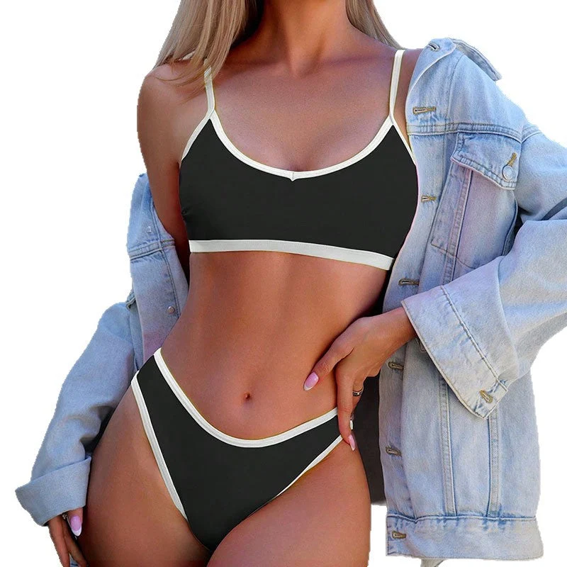 Damen Bikini-Set mit sportlichem Oberteil und hohem Beinausschnitt Drune