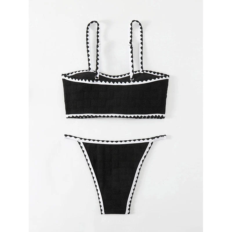 Damen Bikini-Set mit raffinierter Struktur und verstellbaren Trägern Drune