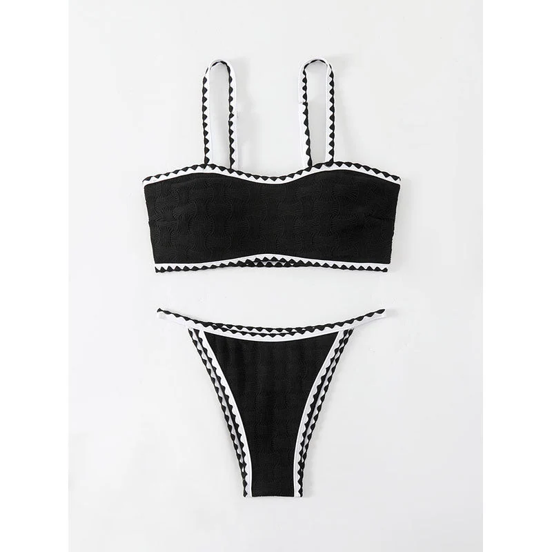 Damen Bikini-Set mit raffinierter Struktur und verstellbaren Trägern Drune