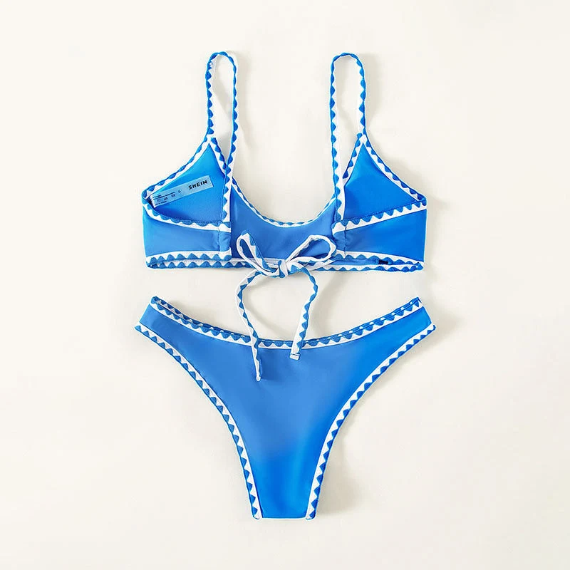 Damen Bikini-Set mit raffiniertem geometrischem Schnitt und verstellbaren Trägern Drune