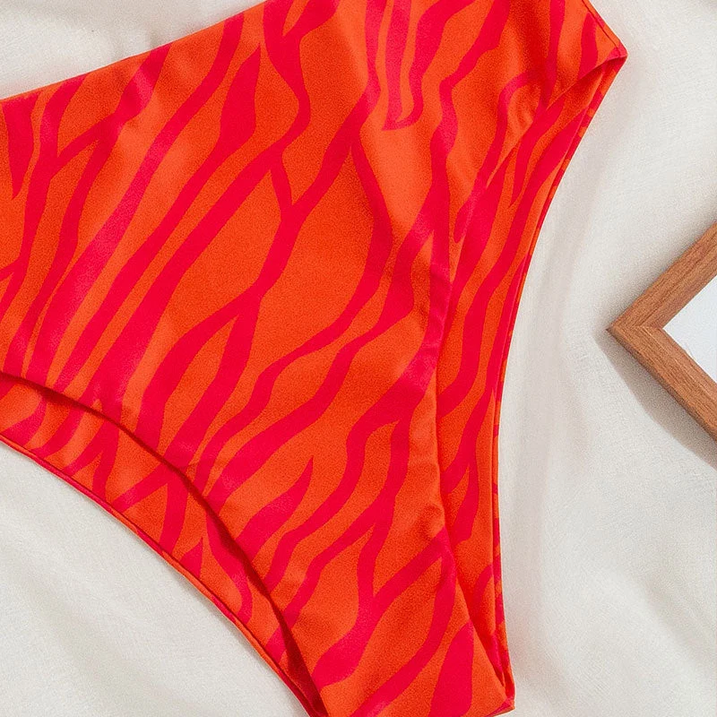 Damen Bikini-Set mit modernem Wickeldesign und hohem Beinausschnitt Drune