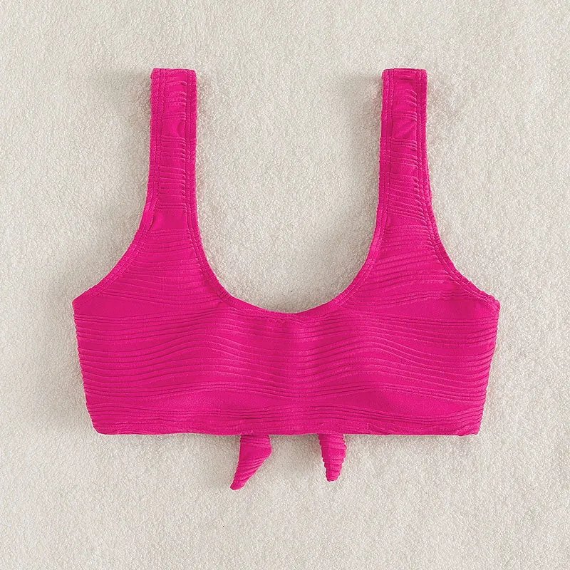 Damen Bikini-Set mit Knotenverschluss und hoch geschnittenem Höschen Drune