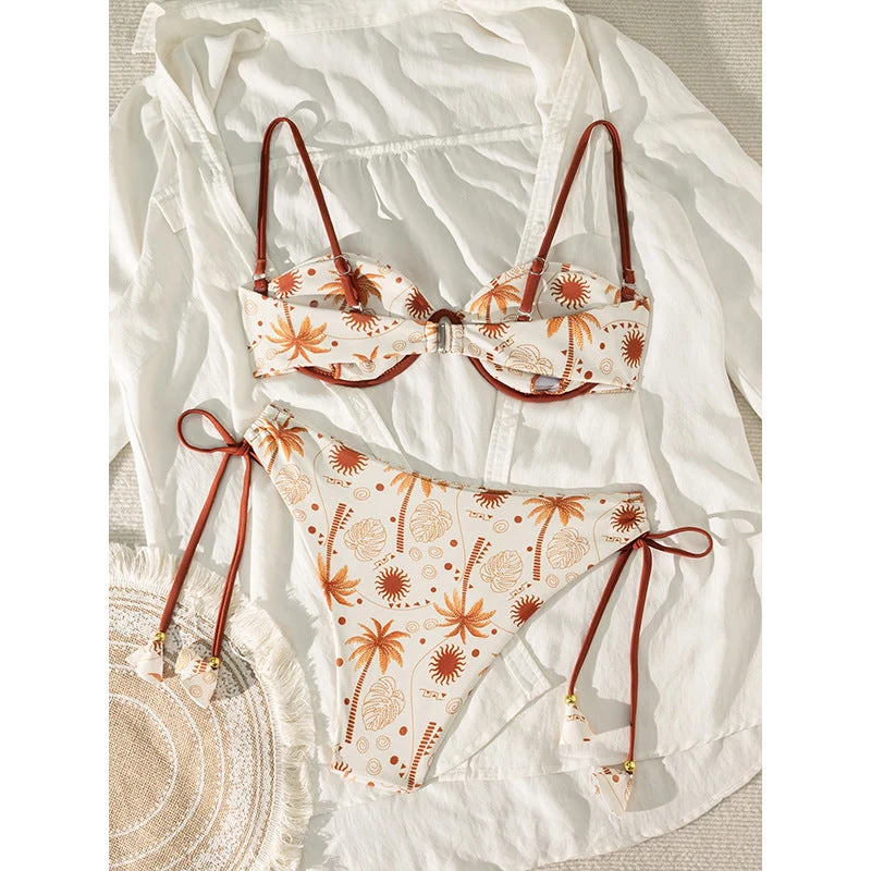 Damen Bikini-Set mit gepolstertem Oberteil und verstellbaren Trägern Drune