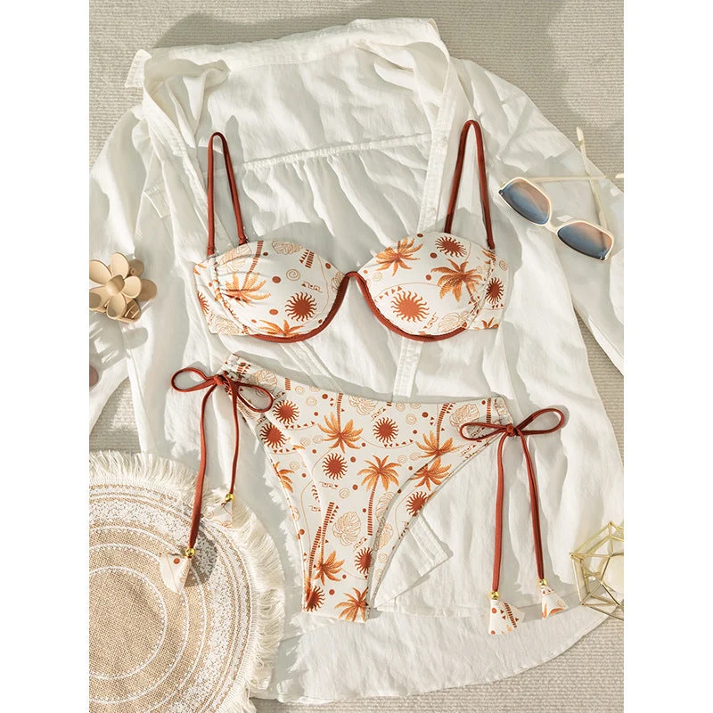 Damen Bikini-Set mit gepolstertem Oberteil und verstellbaren Trägern Drune