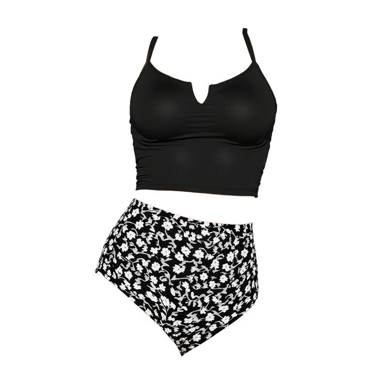 Damen Bikini-Set mit hoch geschnittenem Höschen und elegantem Top Drune