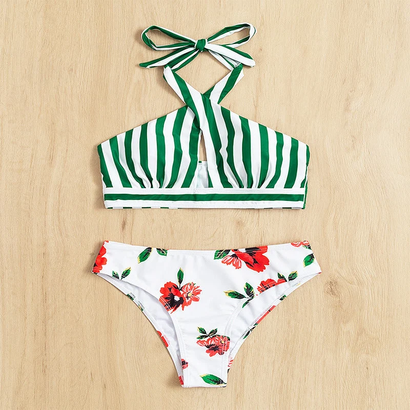 Damen Bikini mit hoch geschnittenem Slip und modischem Wickeloberteil Drune