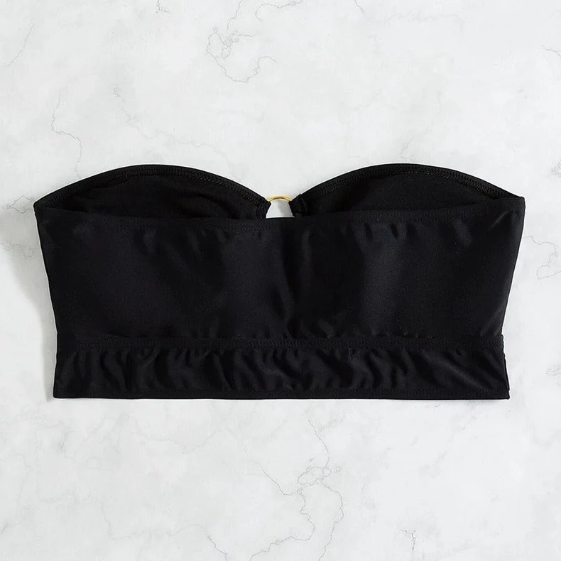 Damen Bandeau-Top mit dekorativem Ring Drune
