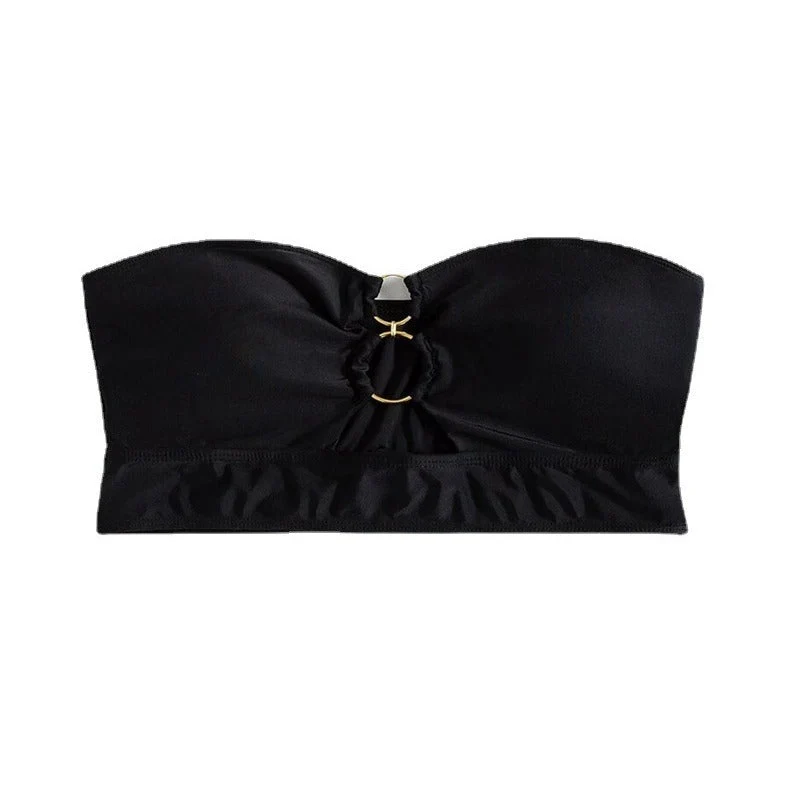 Damen Bandeau-Top mit dekorativem Ring Drune