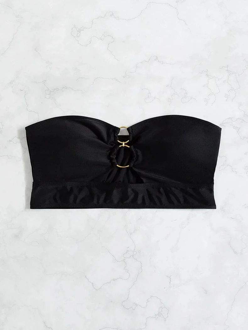 Damen Bandeau-Top mit dekorativem Ring Drune
