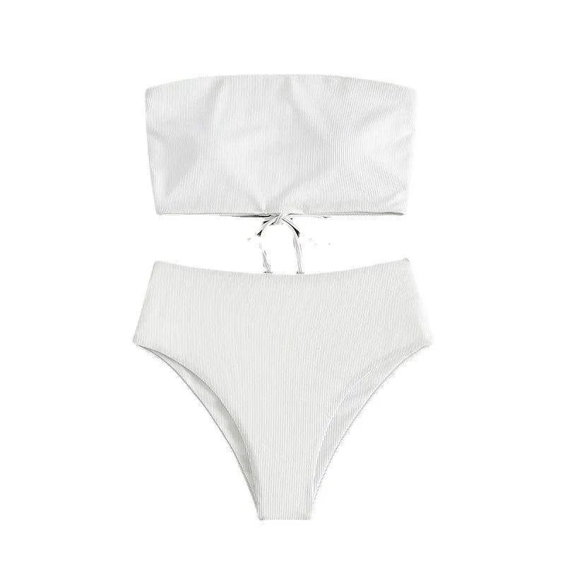 Damen Bandeau-Bikini mit verstellbarem Höschen und raffiniertem Design Drune