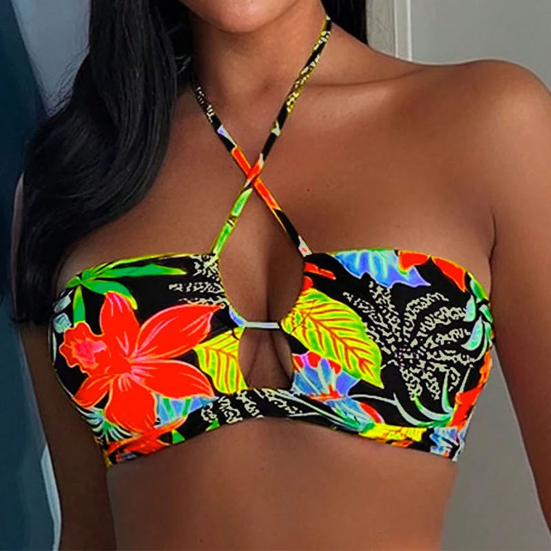 Damen Bandeau-Bikini mit modischem Wickeldetail Drune