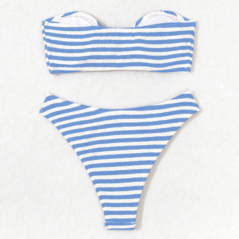 Damen Bandeau-Bikini mit modischem Ringdetail und hohem Beinausschnitt Drune