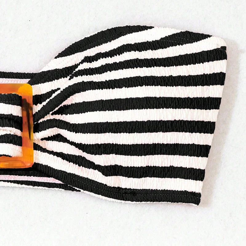 Damen Bandeau-Bikini mit modischem Ringdetail und hohem Beinausschnitt Drune