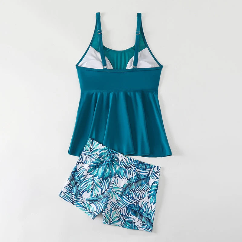 Damen Badeanzug mit fließendem Oberteil und sportlichen Shorts Drune