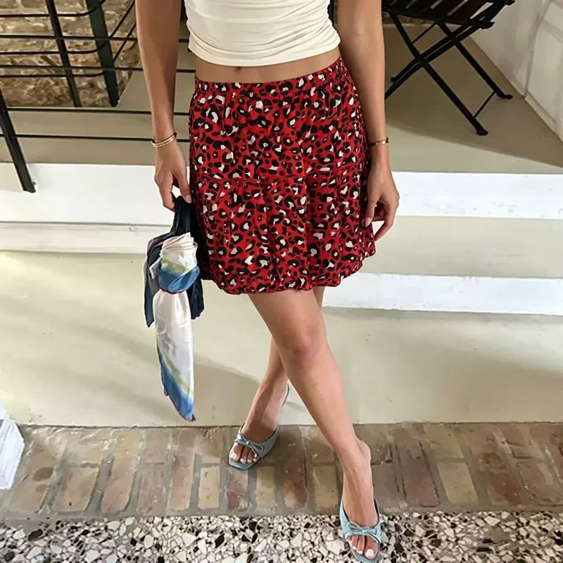 Damen Minirock mit animalischem Print Drune
