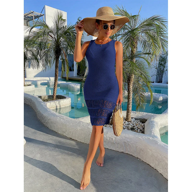 Damen Häkelkleid mit fransigem Saum und elegantem Schnitt Drune