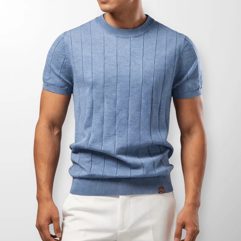 Luca™ - Luxuriöses Geripptes T-Shirt