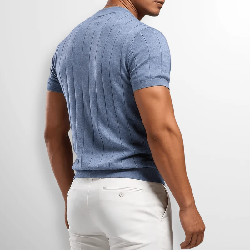 Luca™ - Luxuriöses Geripptes T-Shirt