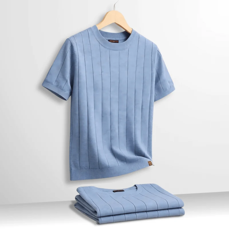 Luca™ - Luxuriöses Geripptes T-Shirt