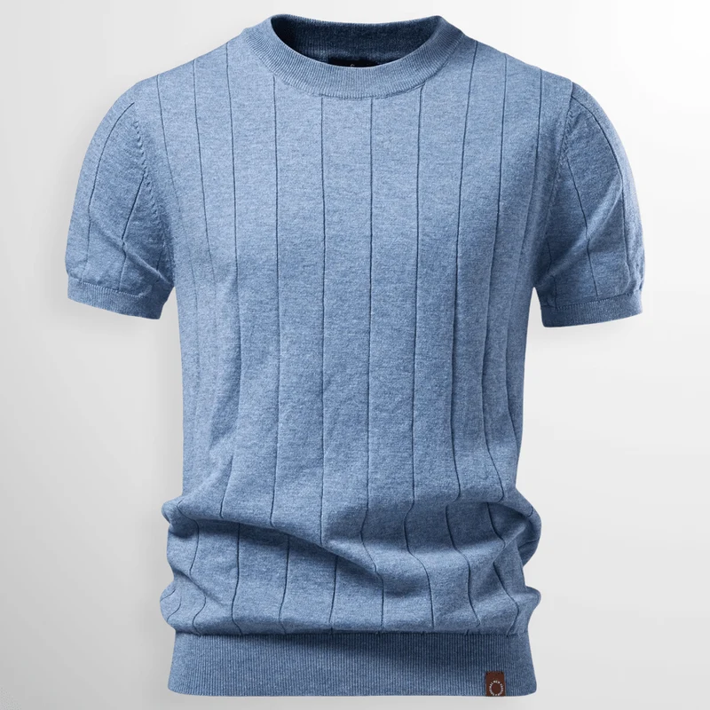 Luca™ - Luxuriöses Geripptes T-Shirt